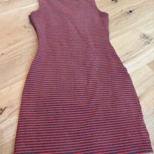 Jack by BB Dakota Red and Black Striped Midi Dress